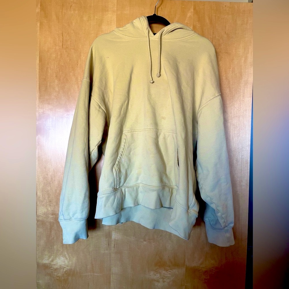 Aritzia TNA yellow cozy fleece hoodie size XL